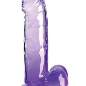 King Cock Clear: Dildo with Balls, 20 cm, purple