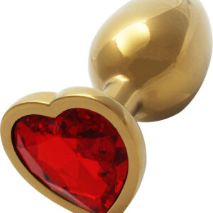 Ouch!: Heart Gem Metal Butt Plug, small, gold
