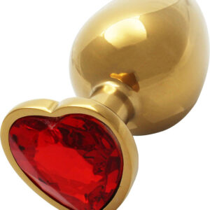 Ouch!: Heart Gem Metal Butt Plug, large, gold