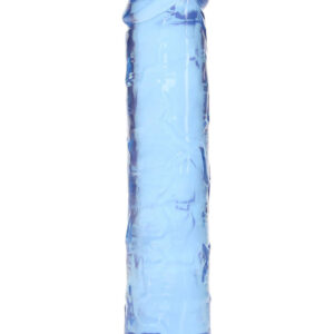 RealRock: Crystal Clear Straight Realistic Dildo, 18 cm, blue