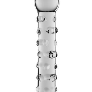 LoveToy: Glass Romance Dotted Dildo, transparent