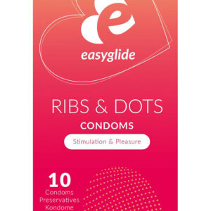 EasyGlide: Ribs and Dots Condoms, 10-pack