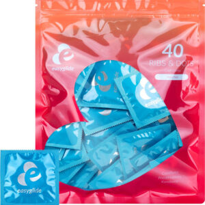 EasyGlide: Ribs and Dots Condoms, 40-pack