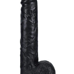 RealRock: Extra Long Realistic Dildo, 35.5 cm, black