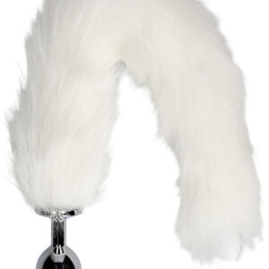 Ouch!: Light-up Fox Tail with Metal Butt Plug, white