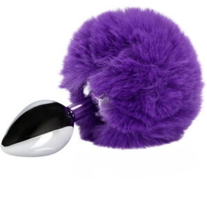 Ouch!: Bunny Tail with Metal Butt Plug, purple