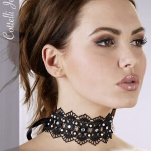 Embroidered Choker+Rhinestones