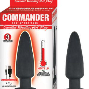 COMMANDER ESSENTIAL VIBRATING HOT PLUG-BLACK