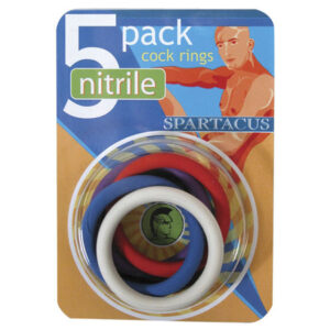 Spartacus 1.5'' Nitrile Cock Ring Set - Asst. Colors Pack of 5