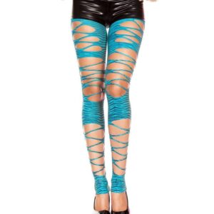 Music Legs Ripped Zebra Print Leggings ML35123