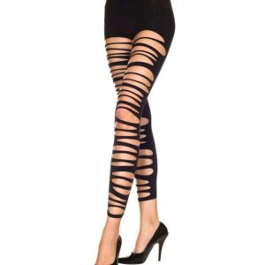 Music Legs Big Ripped Opaque Spandex Stirrup Leggings ML35243