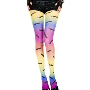 Music Legs Mustache Rainbow Tights ML37010