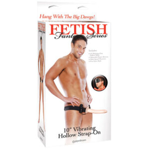 Fetish Fantasy Series 10 Vibrating Hollow Strap On - Flesh