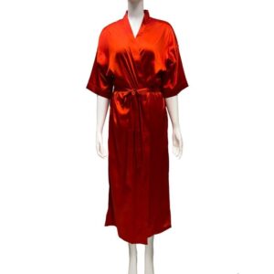 LuxRobe - Premium Long Satin Wrap Robe w/ Matching Sash LUX3723-3763 RUBY
