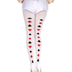 Music Legs Poker Cards Backseam Pattern Pantyhose ML37276