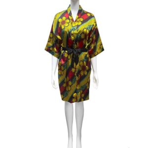 LuxRobe - Premium Short Satin Wrap Robe w/ Coordinated Sash LUX3801-3841 BF-1