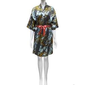 LuxRobe - Premium Short Satin Wrap Robe w/ Coordinated Sash LUX3803-3843 BQ-3