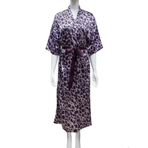 LuxRobe - Premium Long Satin Wrap Robe w/ Coordinated Sash LUX3822-3862 P-LEO
