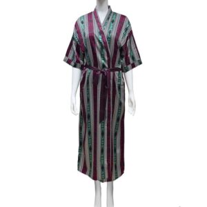 LuxRobe - Premium Long Satin Wrap Robe w/ Coordinated Sash LUX3824-3864 AZTEC