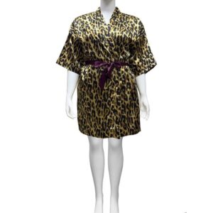 LuxRobe - Premium Short Satin Wrap Robe w/ Coordinated Sash LUX3805-3845 LE-1