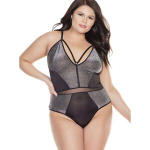 Coquette Microfiber and Shimmer Knit Thong Teddy CQ3884X