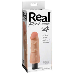 Real Feel No. 4  Long 6'' Vibe Waterproof - Mutli-speed Flesh