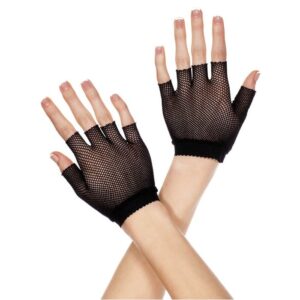 Music Legs Fishnet Wrist Length Fingerless Gloves ML401