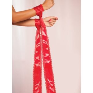 Seven til Midnight Two Pack Satin Bondage Ties With Lace Trim STM40138