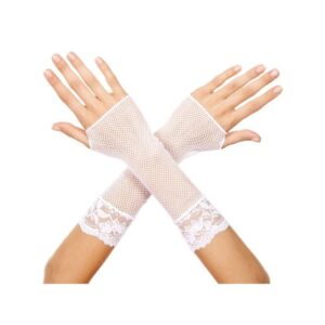 Music Legs Fishnet Arm Warmer With Lace Trim ML421