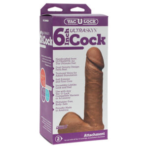Vac-U-Lock 6'' Ultraskyn Cock Attch. - Brown
