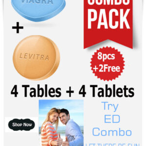 VIAGRA 100MG + LEVITRA 20MG COMBO PACK 4 + 4 8PCS +2 FREE