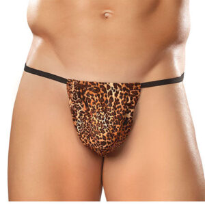 Male Power Posing Strap Thong Animal Print O/S