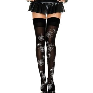 Music Legs Opaque Spider And Web Print ML4506