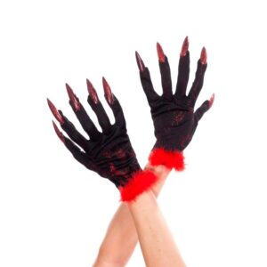Music Legs Devil Gloves With Nails ML455