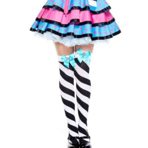 Music Legs Diagonal Striped With Bow Thigh Hi ML4658