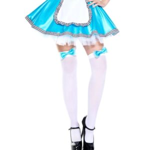 Music Legs Satin Bow With Mesh Thigh Hi ML4667