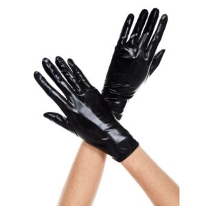 Music Legs Wet Look Gloves ML469