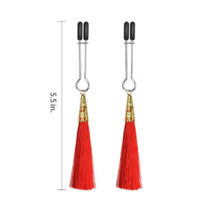 Glamor Tassel Nipple Clamp Red