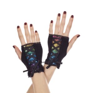 Music Legs Sequined Corset Fingerless Gloves ML482