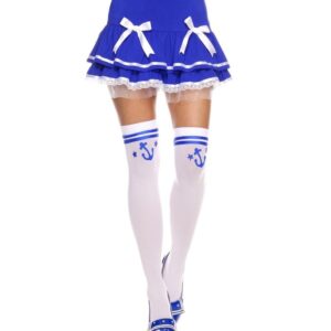 Music Legs Anchor Print Acrylic Thigh Hi ML4840