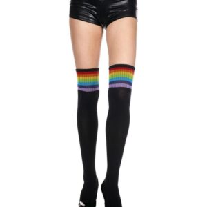 Music Legs Rainbow Stripe Acrylic Thigh Hi ML4855