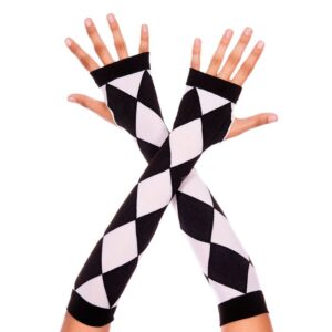 Music Legs Diamond Design Elbow Length Fingerless Arm Warmers ML4