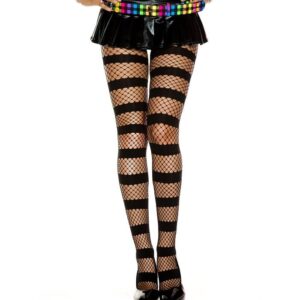 Music Legs Horizontal Strip Fishnet Pantyhose ML50061