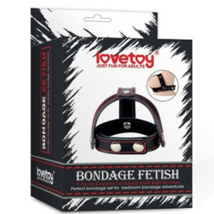 LOVETOY LEATHER COCK PENIS AND BALLS T-STYLE