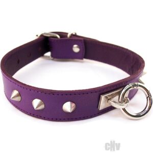 O-Ring Studded Thin Collar - PURPLE