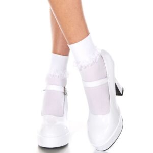 Music Legs Ankle Hi With Ruffle Trim
 ML514
