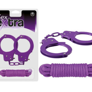SEX EXTRA - METAL CUFFS & LOVE ROPE PURPLE