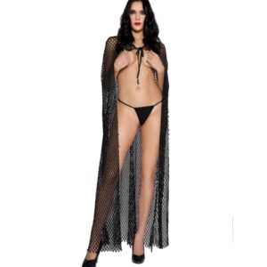 Music Legs Fishnet Cape With Attached Hood ML53007