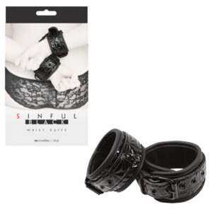 Sinful Wrist Cuffs - Black