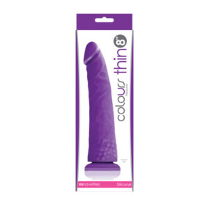 Colours Pleasures Thin 8'' Dildo - Purple